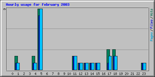 Hourly usage for February 2003