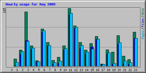 Hourly usage for May 2005