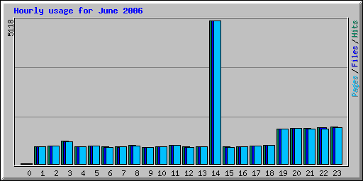 Hourly usage for June 2006